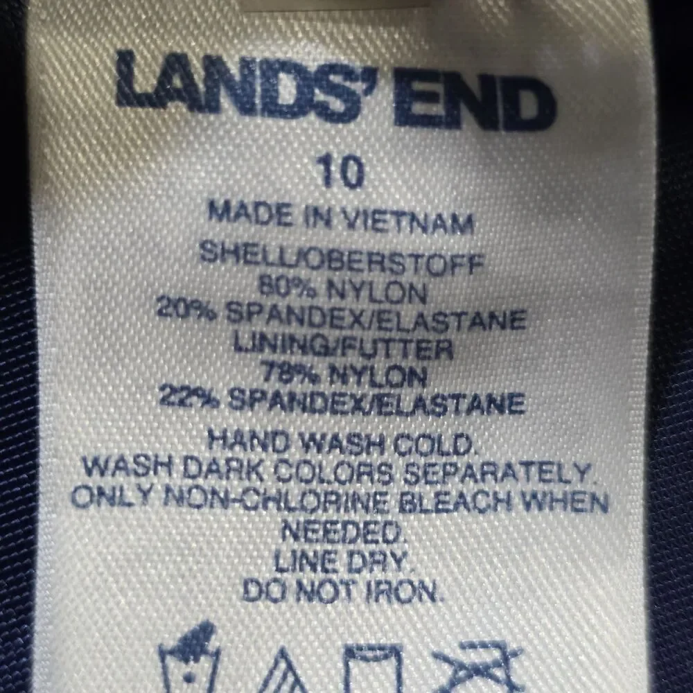 lands end Swimwear Bottom Tankini Blue Sz 10